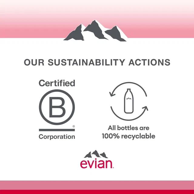 Evian Natural Mineral Water Bottles, 24 X 330Ml