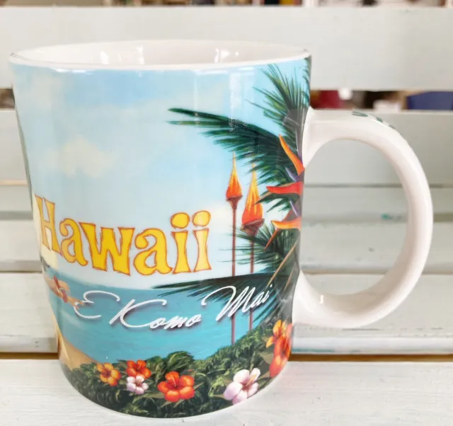 Starbucks Hawaii E Komo Mai Hawaiian Hula Girl Luau Coffee Tea Mug Cup 14 oz