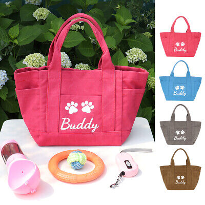 Personalized Dog Tote Bag Pet Treat Pouch Custom Name Portable Travel Outdoor