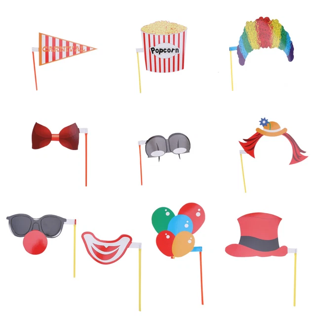 10 pz oggetti di scena cappello da clown cappello da clown cravatta con fiocco fai da te