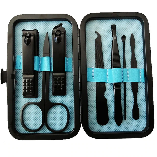 Manicure Set Nail Pedicure Clippers Kit Steel Stainless Professional 7pcs