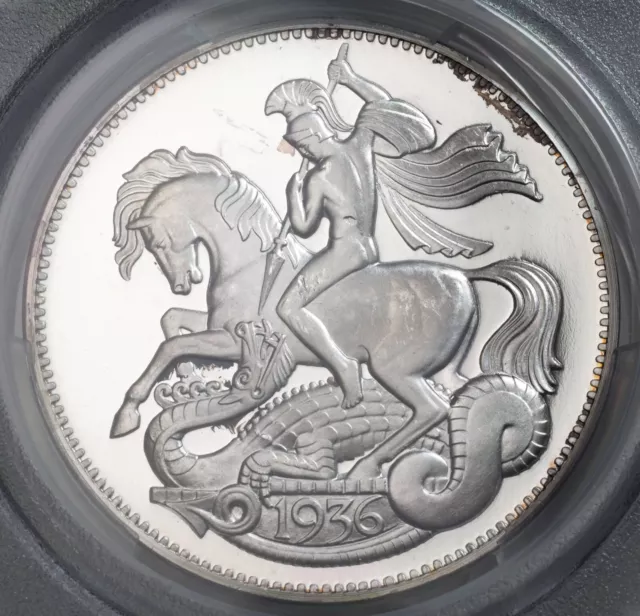 1936, Great Britain. Proof Silver Fantasy Crown Coin. Low Pop 2/1! PCGS PR66 DC!