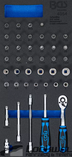 BGS Werkstattwageneinlage 1/3: Steckschlüssel-Satz | 6,3 mm (1/4") | 41-tlg.