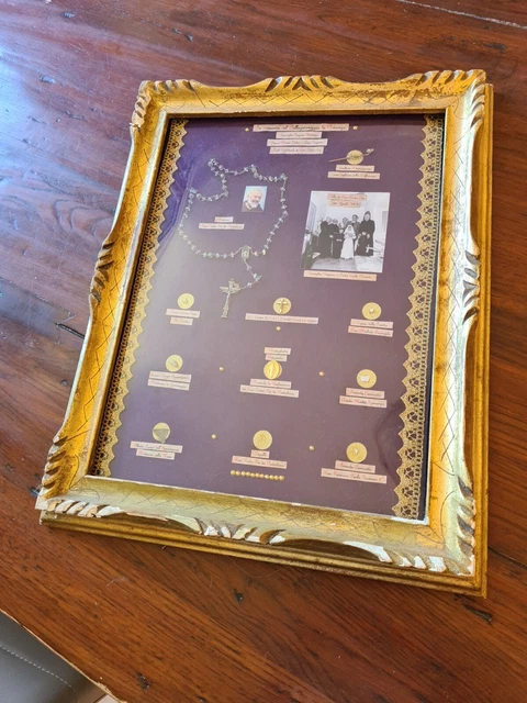 RELIC RELIQUIA San Padre Pio multireliquie prima classe con provenienza cm 55