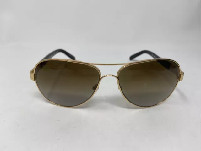 TORY BURCH AVIATOR TY 6010 106/t3 57/14/135 BLACK GOLD W/ BROWN POLARIZED -K56