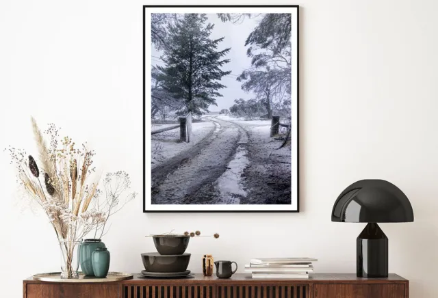 Road through Winter Wonderland Print Premium Poster High Quality choose sizes