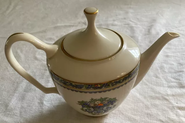 Lenox Autumn Tea Pot 8" Tall Inside of Lid Chipped (Chip included)