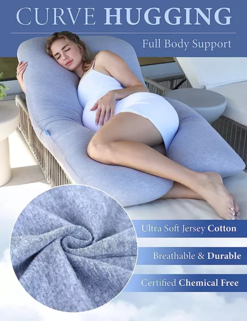 Almohada de embarazo QUEEN ROSE. Maternidad de cuerpo completo en forma de E con soporte abdominal 3