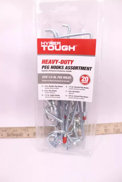 (20-Pk) Hyper Tough Heavy Duty Peg Hook 2007944