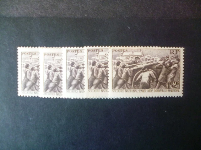 Tp France Neuf **  1941  N° 497 Lot De Cinq  Cote 17,50 €