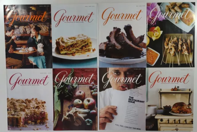 Large Lot Vintage 2006 Gourmet Magazines 8 Issues
