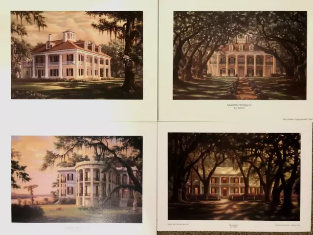 Southern Heritage 1,2,3 & Rosedown Plantation, 4 Prints, by RC Davis