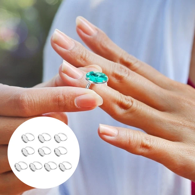 10 piezas soporte de anillo hágalo usted mismo bandeja de biseles joyería redonda metal