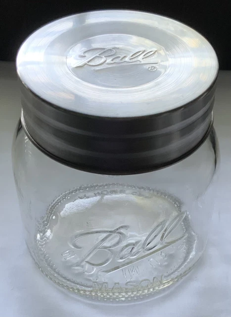 Ball Mason 1/2 Gallon Glass Canister Jar 64 oz. Extra Wide Mouth with Lid EUC