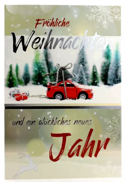 Weihnachtskarte Karte Frohe Fröhliche Weihnachten Grußkarte mit Neujahrsgruß