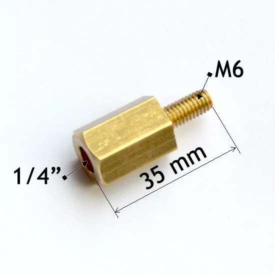 Adapter 1/4" auf M6 Gewinde für Spindelpresse Handpresse Stanze Ösenpresse