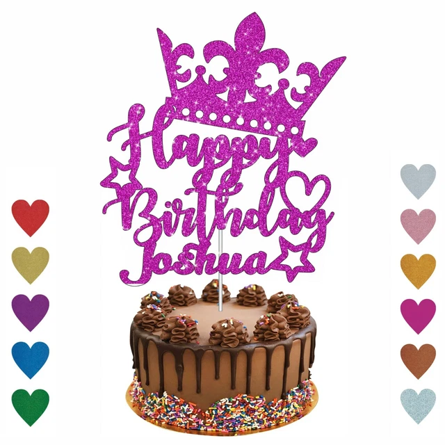 PRINCESS BIRTHDAY CAKE Topper Personalised Crown Custom Glitter Cake ...