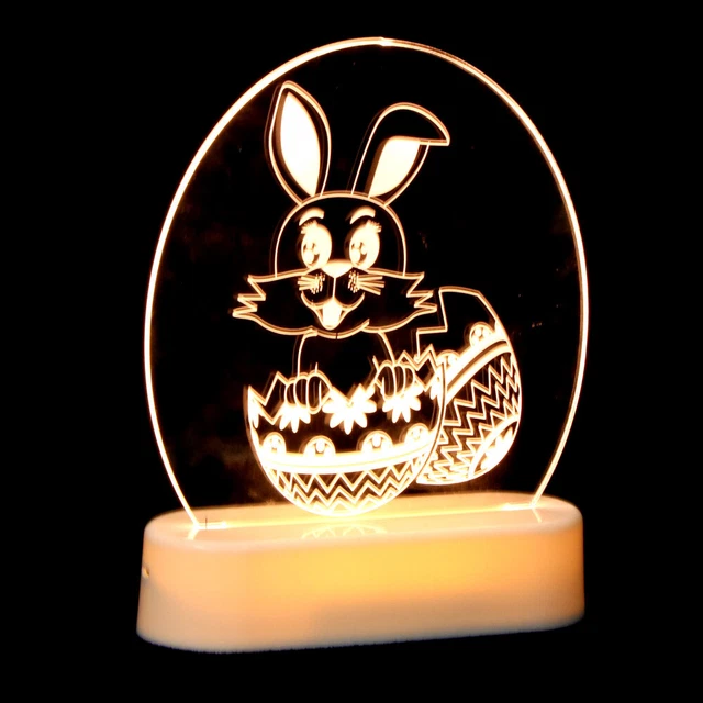 NOVELTY NIGHT LAMP 3d Illusion Rabbit Baby Ornament Lights Effect £11.