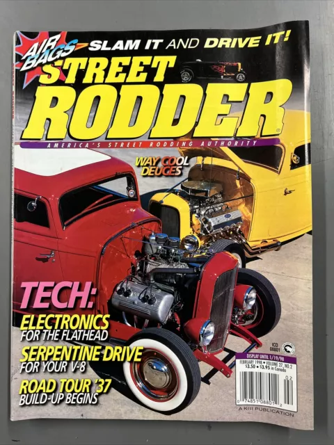 Street Rodder Magazine Feb 1998 Vintage Classic Car Custom Street Strip Muscle