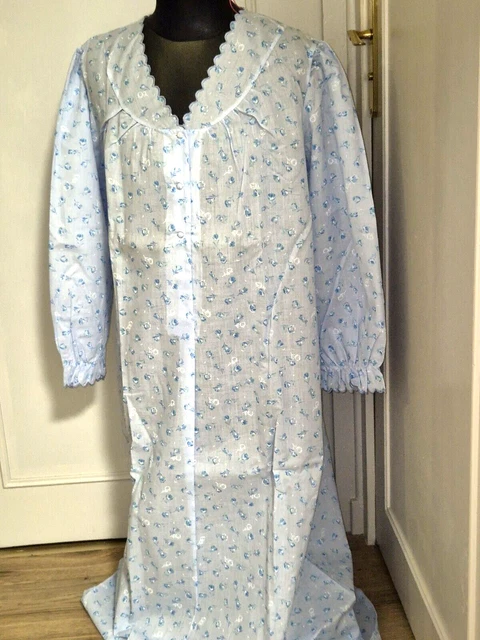 Chemise De Nuit Longue Créations Eliane - Taille T.3 (46-50), Blanche, Comme Neuve