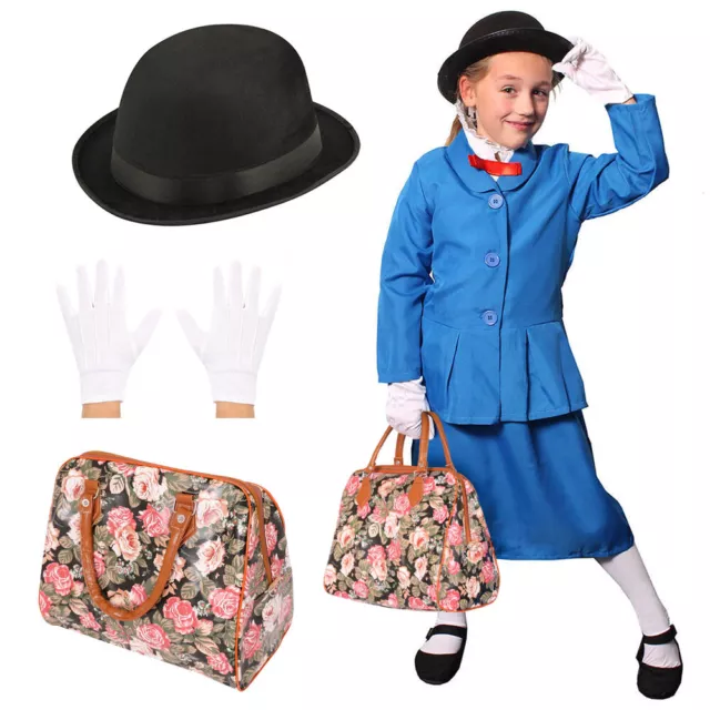 Girl Magical Nanny Costume Character Accessories Film Book Victorian Fancy Dress