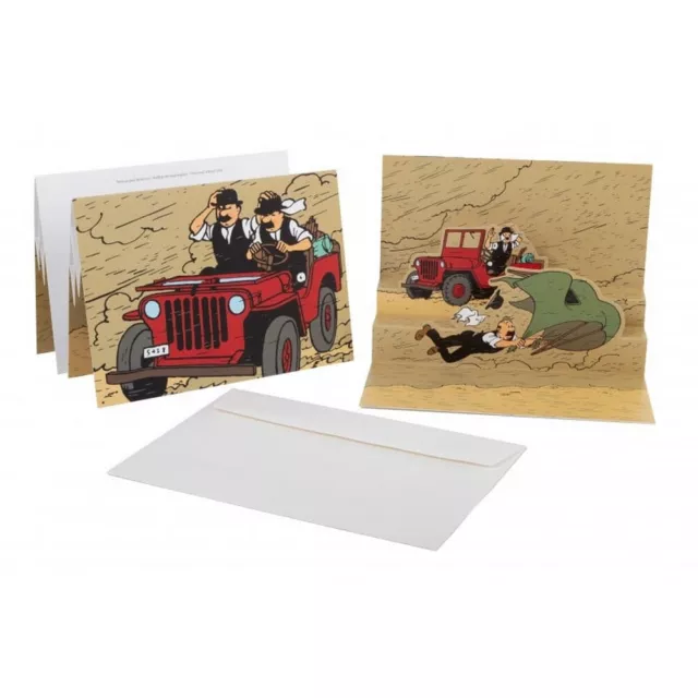 Pop-Up Postcard Tintin, the desert Jeep Willys MB 1943 (23x17cm)