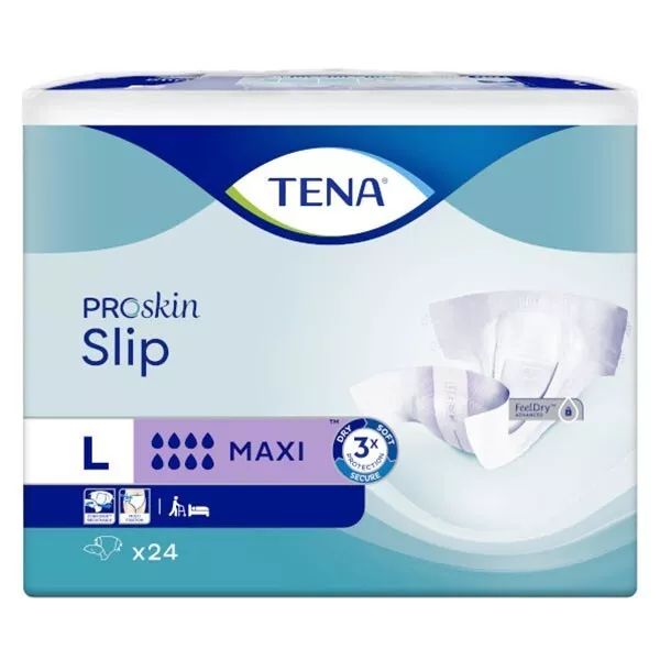 LOT de 3 TENA SLIP ProSkin MAXI TAILLE L REF 711428 (3 paquets de 24=72 changes)