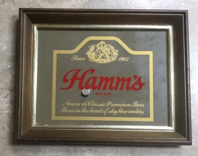 Vintage Since 1865 Hamm's Beer mirror in frame collectible