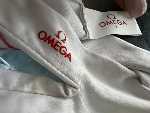 OMEGA Guantes De Relojero Blancos Par Talla L con Logos Reloj Par