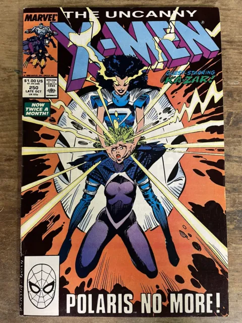 Uncanny X-Men #250 (1989) Key! 1St App Of Worm From The Savage Land
