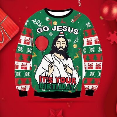 Funny Go Jesus It's Your Birthday Ugly Christmas Sweater Unisex Christmas Gift