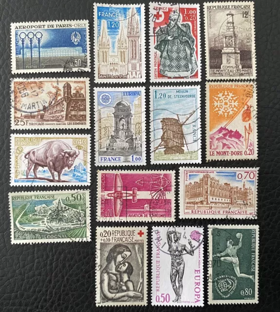 Lot de 15 timbres anciens de France années diverses - Stamps Briefmarken - K58