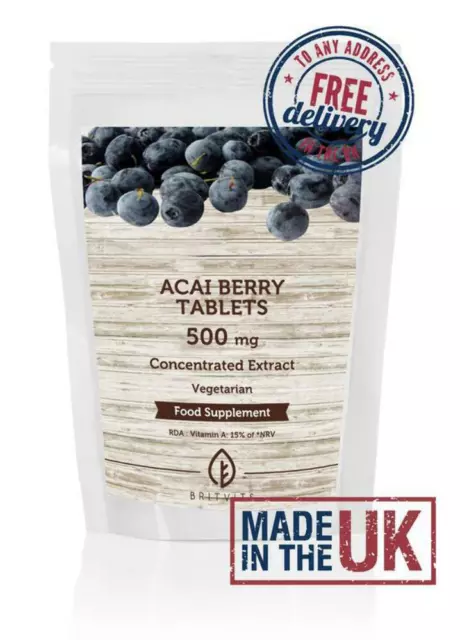 Acai Berry Extract 500mg Tablets Choose Packet Size Pills