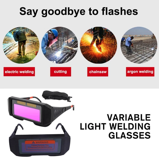 Occhiali Scudo Antiriflesso con Oscuramento Automatico e Cambio Luce per Saldatura