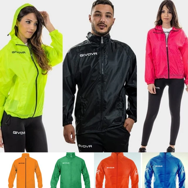 Giubbotto Uomo Donna Givova Rain Giacca Unisex K way AntiPioggia Vento Running