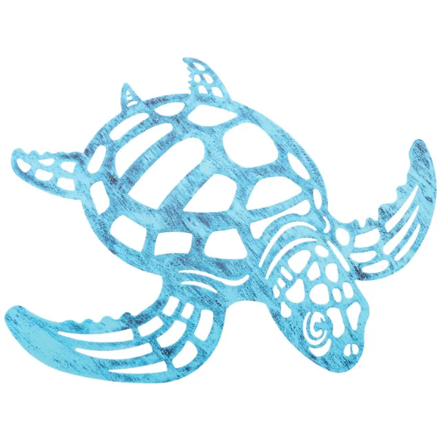 Iron Turtle Figurine Wall Hanging Metal Marine Animals Decor