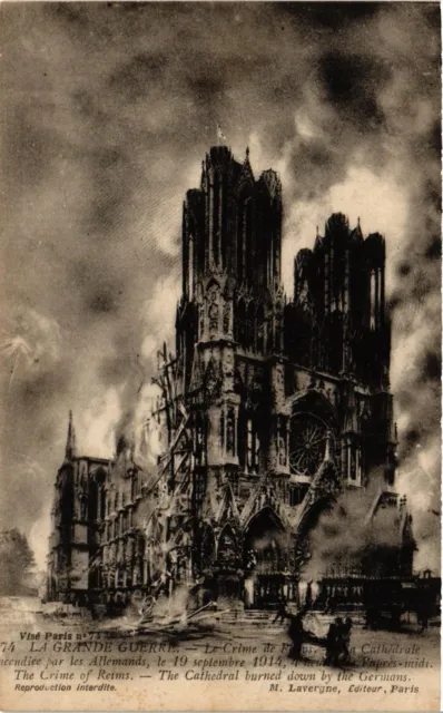 CPA AK Militaire - Reims - La Cathedrale en feu - 1914 (695205)