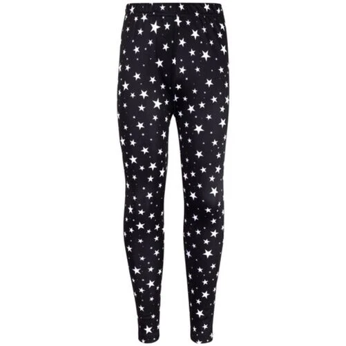 Bambine Legging Stars Stampa Nero Morbido Comodo Elasticizzato Leggings 5-13