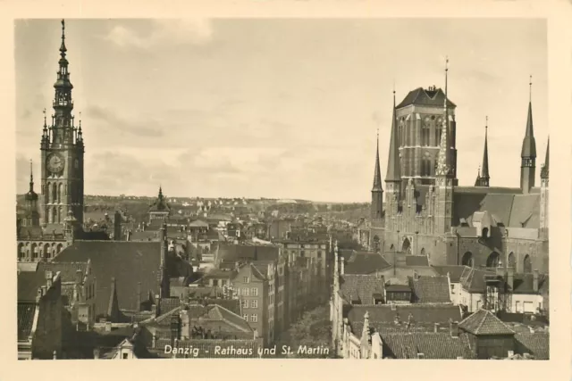 AK - Ansichtskarte Danzig Rathaus und St. Martin