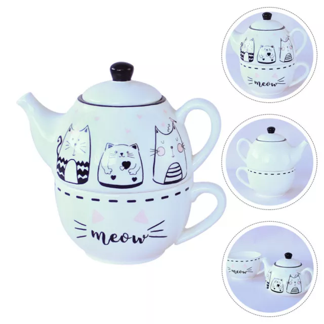 Cat Teapot Cup Set Ceramic Tea Kettle Stovetop Teakettle Tea Pots Cups