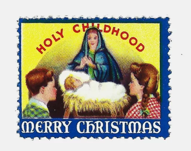 Holy Childhood - Merry Christmas Charity Stamp - Children - Adoration