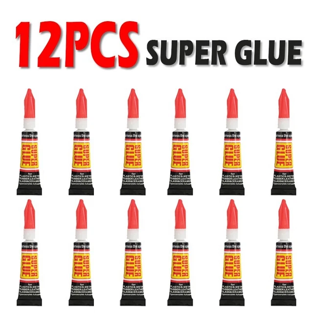 Colla Supercolla Trasparente 12 Pezzi 3g/unità 8x1,15cm Vetro Cianoacrilato