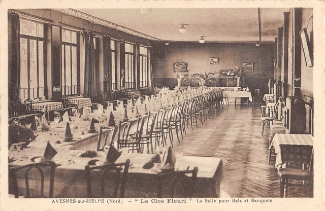 Cpa 59 Avesnes Sur Helpe Le Clos Fleuri La Salle Pour Bas Et Banquets