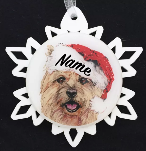 Santa Norwich Terrier Dog Breed Personalized Christmas Ornament