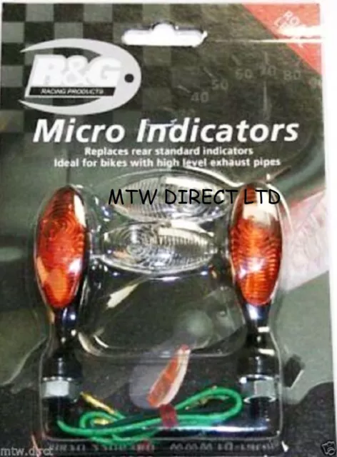 R&G RACING PAIR OF REAR MICRO INDICATORS Kawasaki Z1000SX (Ninja 1000) 2011-14