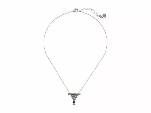 House of Harlow 302063 Silver-Tone Crystal Triangle Pendant Necklace 2