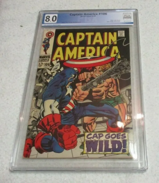 Captain America 106 1968 8.0 Lee Kirby Pgx Not Cgc