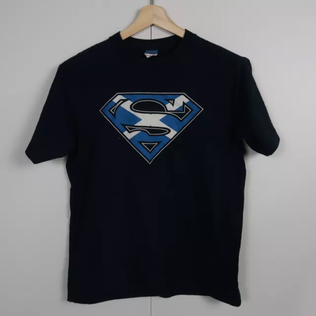 Superman Scotland Logo T-Shirt Size M Blue Scottish DC Comics Superhero