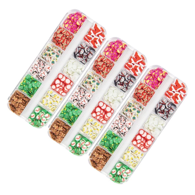 3 boxen von weihnachten nagel charme glitter nagel aufkleber urlaub ton scheibe