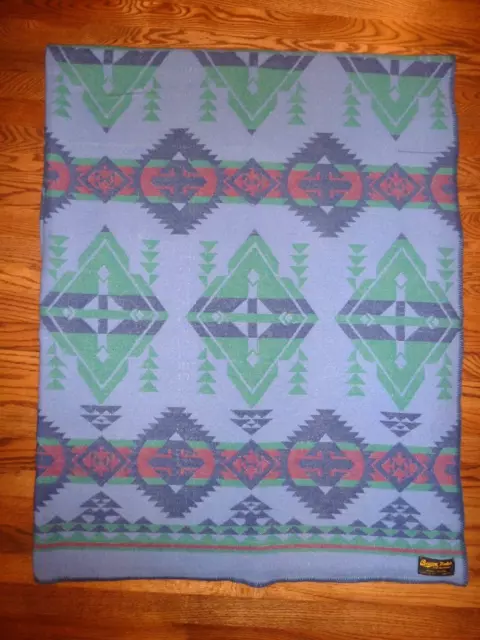 Vintage BEACON Camp Native American Southwestern Aztec Wool Blanket 84” x 65”